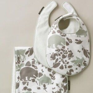 DwellStudio Bib and Burp Cloth Gift Set Woodland Animals